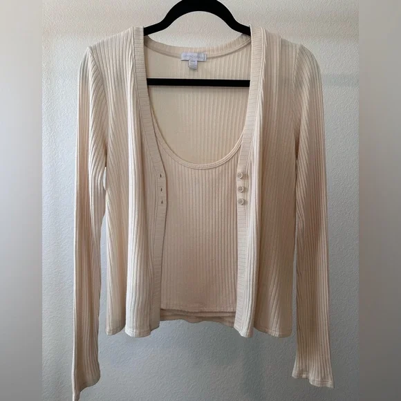 Beyond Yoga Set Well Travelled Cardigan and Tank - Picture 3 of 12